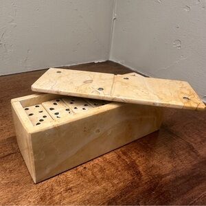 Vintage Domino-set Made of Onyx Marble - hand carved vintage onyx domino set